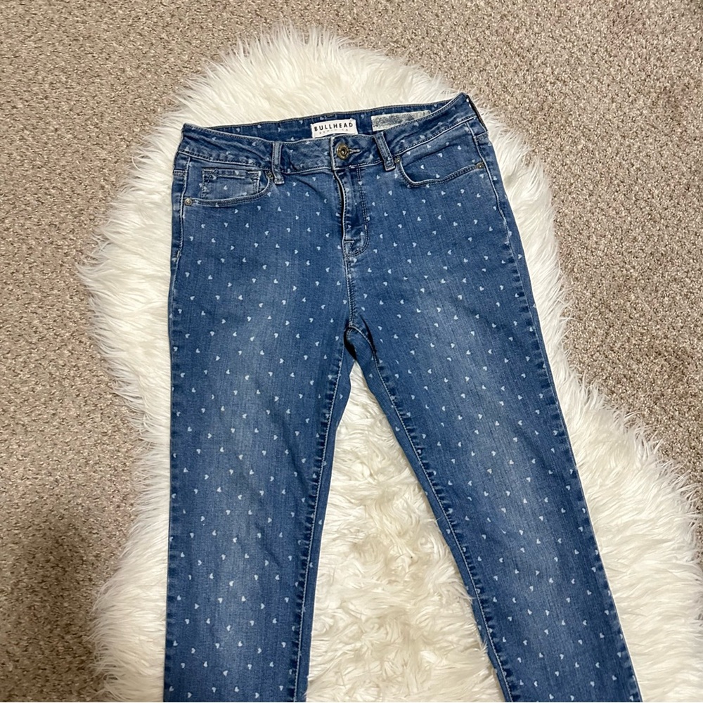 Bullhead Denim Co. Blue Patterned Skinny Jeans - Picture 4 of 9